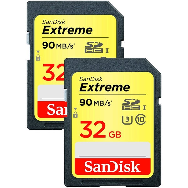SanDisk SDHC Extreme 32GB 90 MB/s UHS-I U3 duo-pack