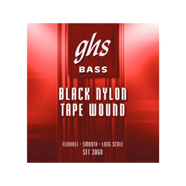 GHS 3060 Black Nylon Tapewound muta di corde medium per basso elettrico