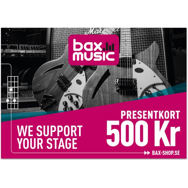 Bax Music Gift Card presentkort 500 kronor