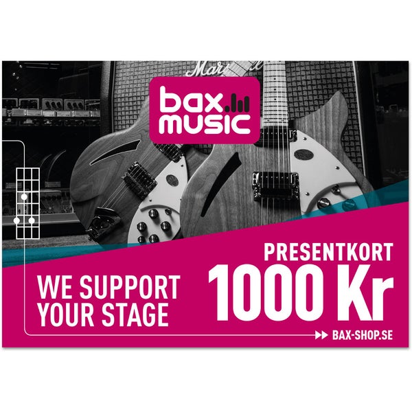 Bax Music Gift Card presentkort 1000 kronor