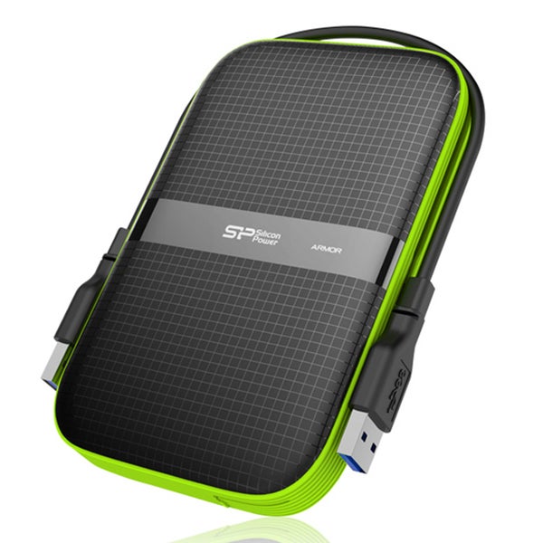 Silicon Power Armor A60 1TB HDD USB externo 3.0 resistente a los golpes, negro