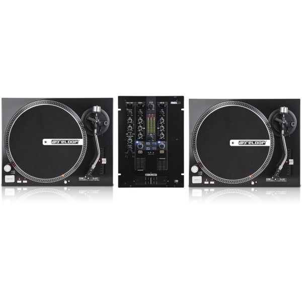 Reloop tocadiscos 2x RP-2000M + mezclador RMX-22i DJ Set de DJ
