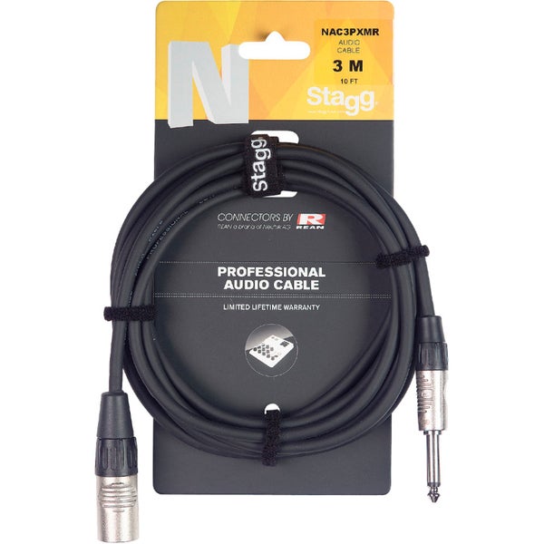 Stagg NAC3PSXMR cable XLR macho / jack estéreo de 6,35 mm macho - 3 metros