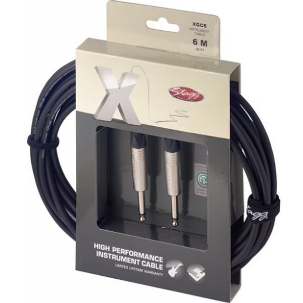 Stagg XGC6 cable de instrumento jack de 6,35 mm a jack de 6,35 mm, 6 m