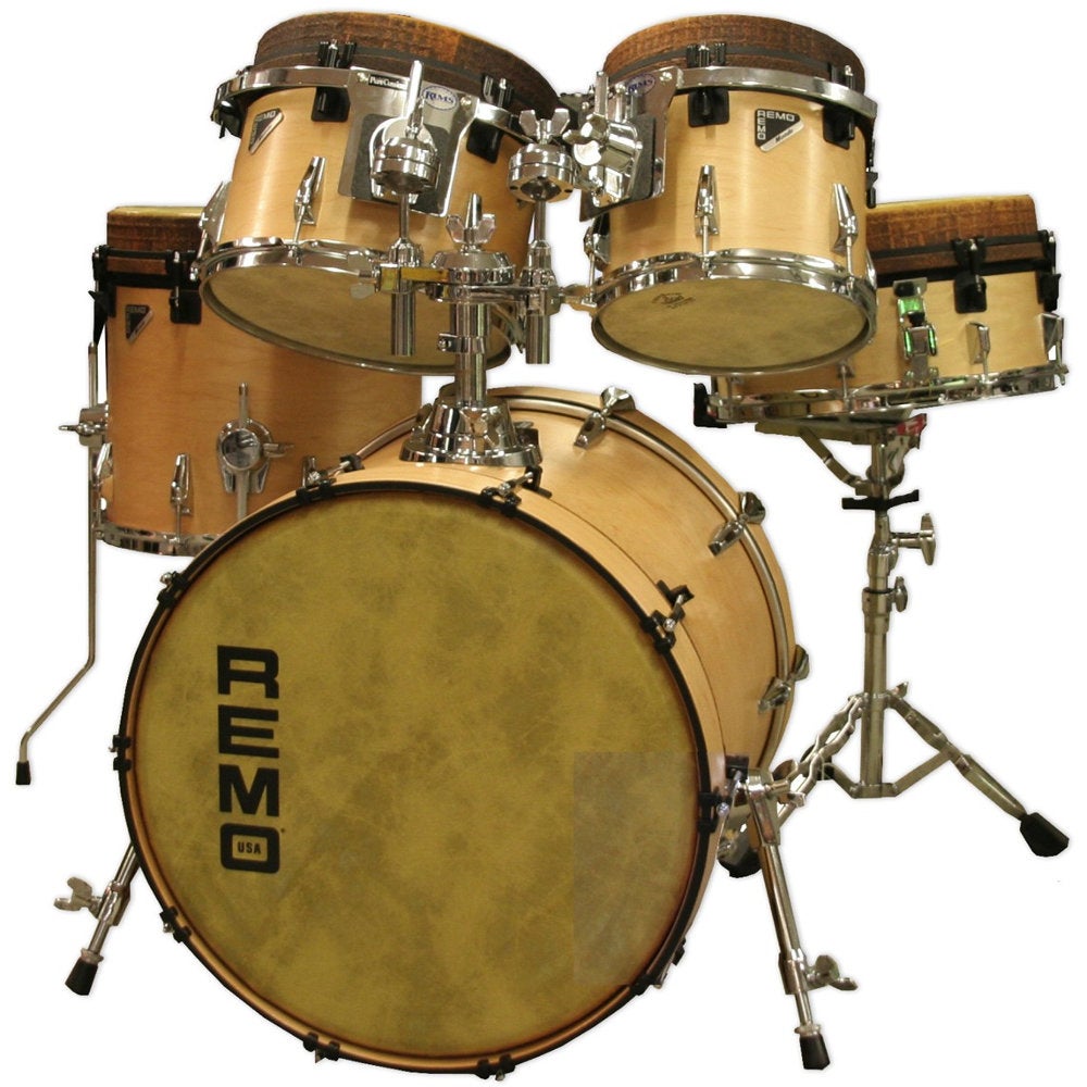 Remo Mondo MD-4505-82 Five-piece Shell Set Natural Wood | Bax Music