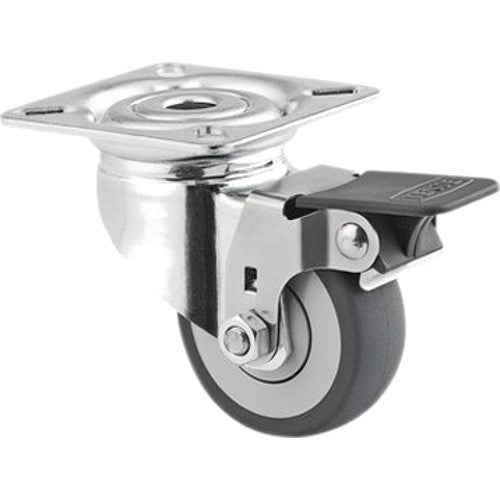 TENTE 2475 PJP 050 P40 roulette pivotante grise avec frein 50 mm
