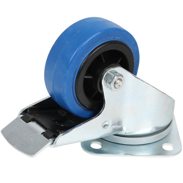 TENTE 3477 PIR 080 P62 roulette pivotante bleue avec frein 80 mm
