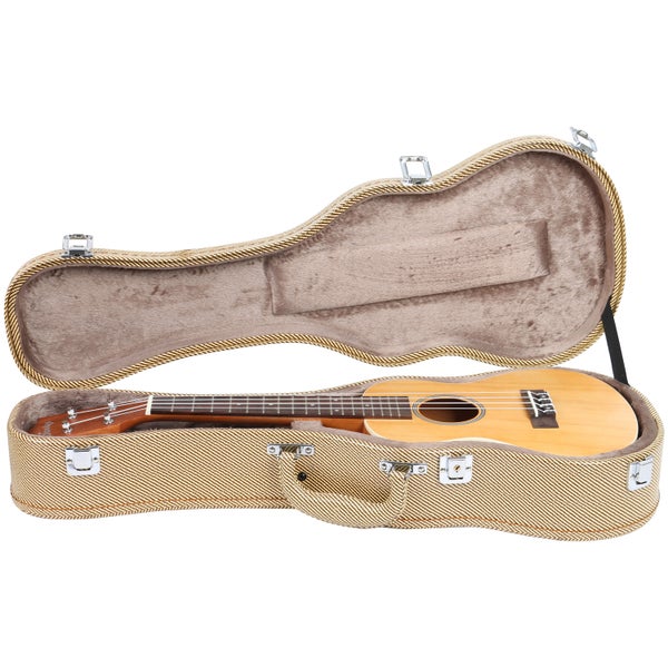 Fazley UC-23FTLB custodia rigida per ukulele da concerto beige