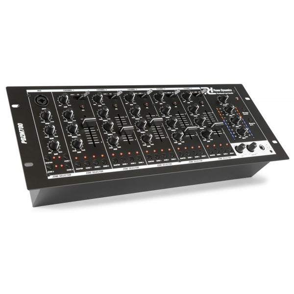 Power Dynamics PDZM700 table de mixage 6 canaux (4 zones)