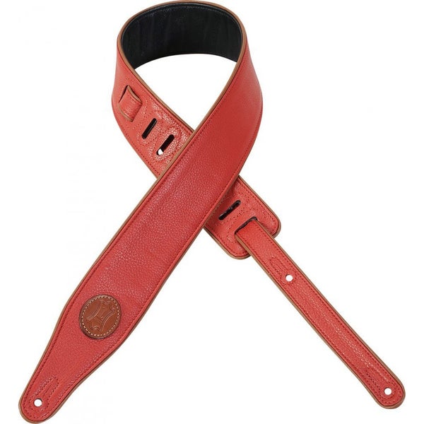 Levys Leathers MSS17-RED correa guitarra roja de piel
