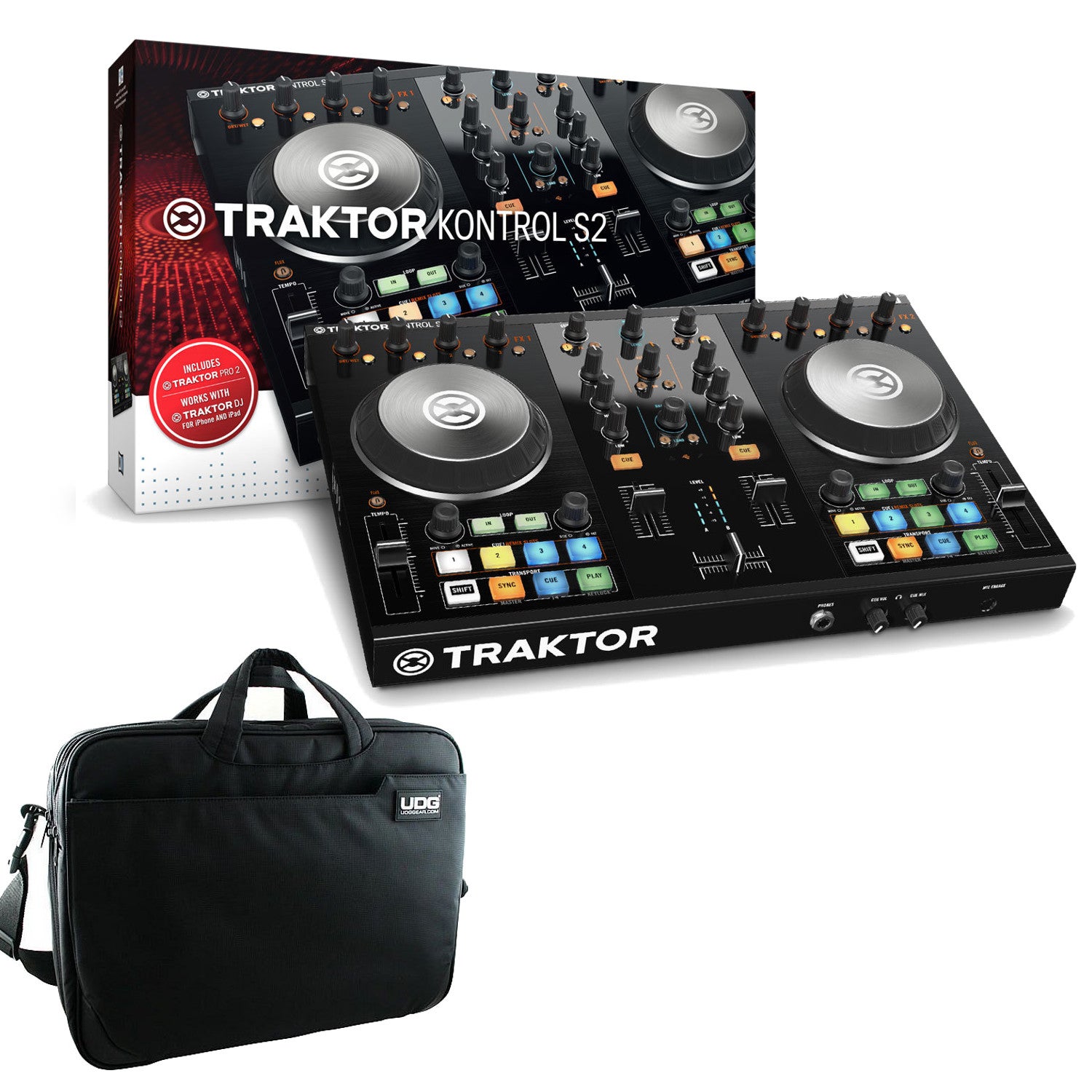 Native Instruments Traktor Kontrol S2 MK2 + UDG flight bag | Bax Music