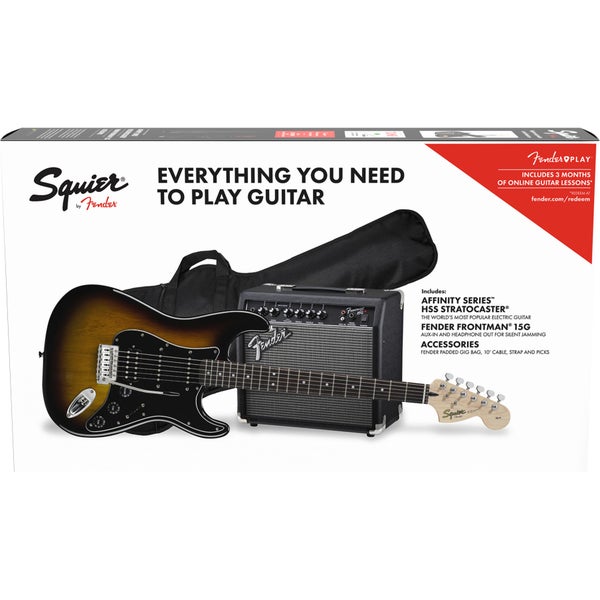 Squier Affinity Strat Pack HSS Brown Sunburst / Frontman 15G