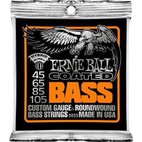 Ernie Ball 3833 Coated Bass Hybrid Slinky muta di corde 45 - 105