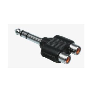 HQ Adapter jack 6.35 mm stereo – 2x RCA female