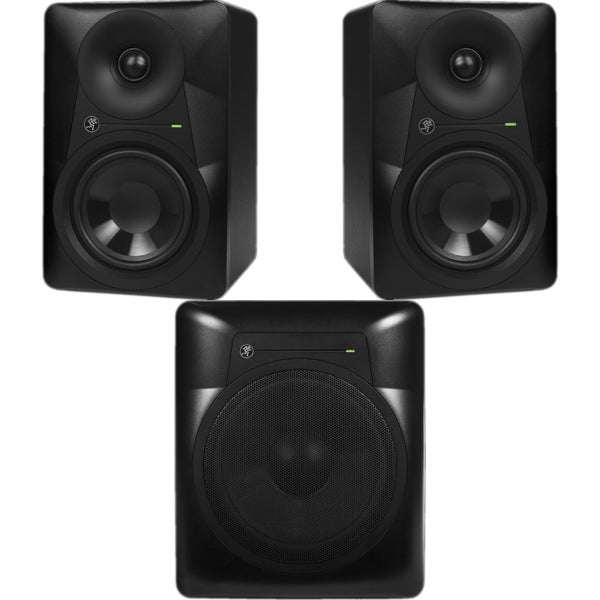Mackie MR524 set de dos con el subwoofer MRS10