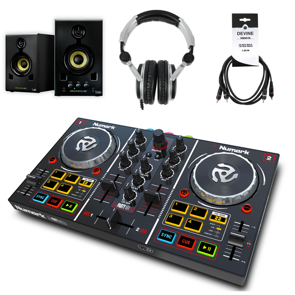 Numark Party Mix DJ starter set with monitors and headphones