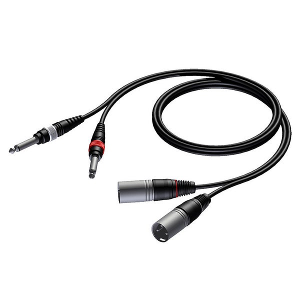 Procab CAB708 2 XLR macho - 2 jack macho de 1,5 metros