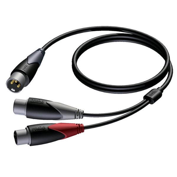 Procab CLA736 Classic câble 1x XLR mâle - 2x XLR femelle 1,5 mètre