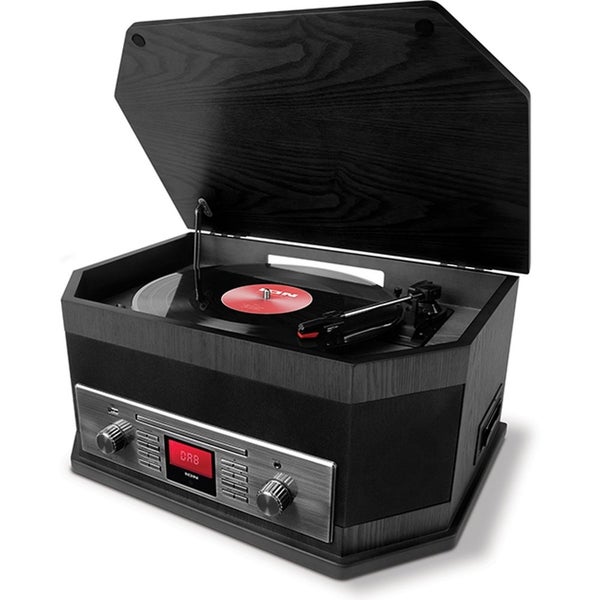 ION Octave LP multimedia player with turntable, black