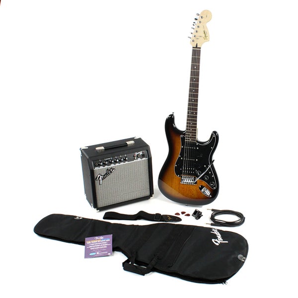 Squier Affinity Strat HSS Brown Sunburst + ampli Fender Frontman 15G