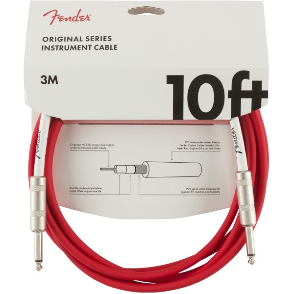 Fender Original Cables instrumentkabel 3m Fiesta Red