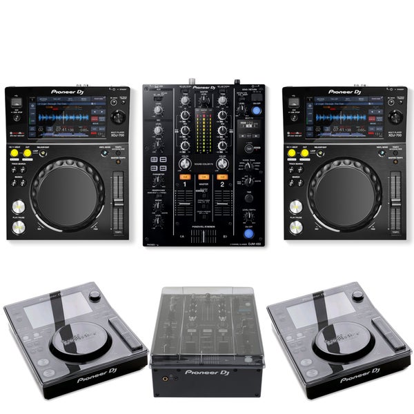 Pioneer DJ DJ Set 2x XDJ-700 + DJM-450 + stofkappen