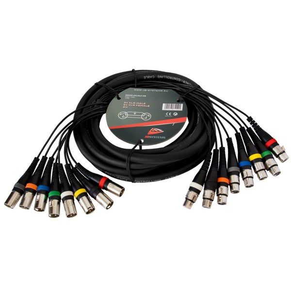 JB systems SNAKE-8XLRmf-6M XLR Multi-Cable, 6m (8x Male + 8x Female Plugs)