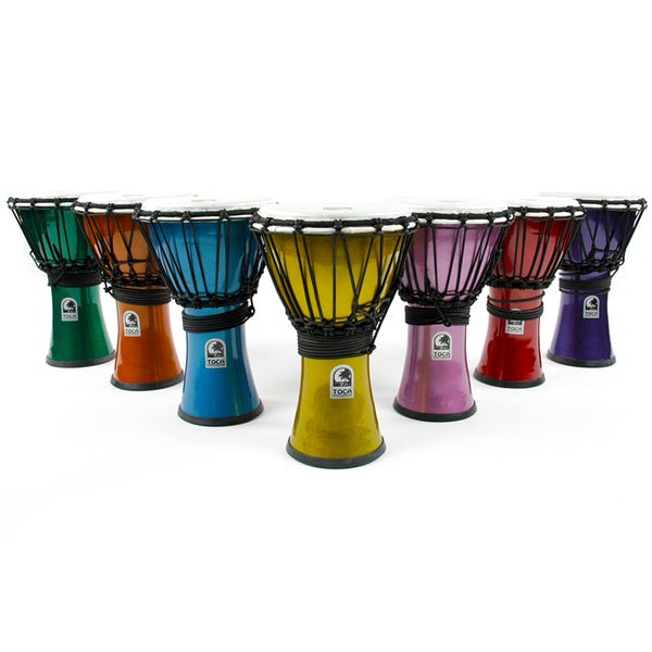 Toca  TFCDJ-7MS Freestyle Colorsound djembe set of 7 djembes