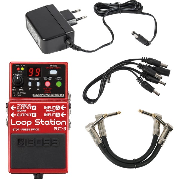 Boss RC-3 Loop Station + Adapter, Daisy-Chain and Patch-Cables