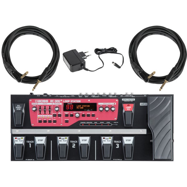 Boss RC-300 avec adaptateur et câbles