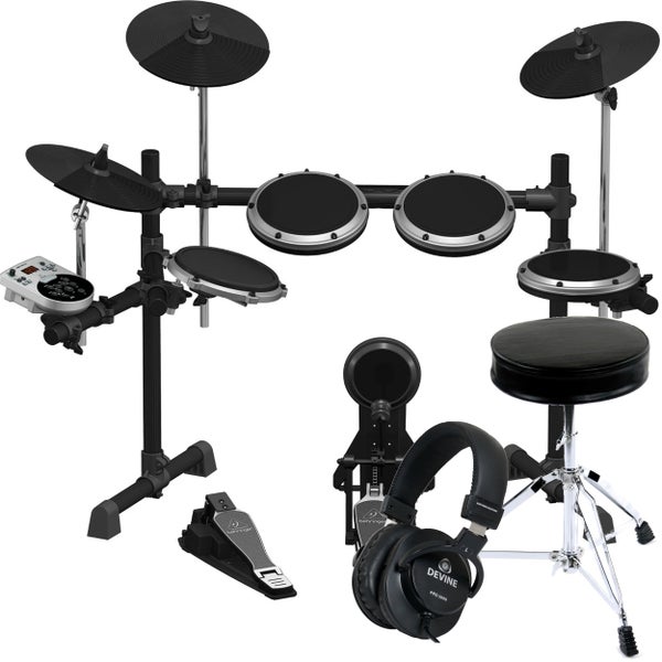 Behringer XD8USB elektronisch drumstel + drumkruk + hoofdtelefoon
