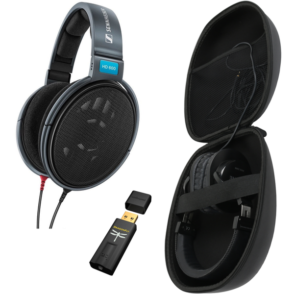 Sennheiser HD 600 versie 2019 met case en Audioquest Dragonfly Black