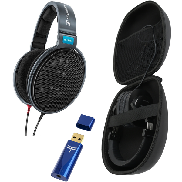 Sennheiser HD 600 versie 2019 met case en Audioquest Dragonfly Cobalt