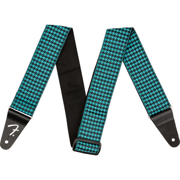 Fender Houndstooth Strap Teal gitarrrem svart-blå