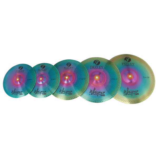 Fazley CYM-Mute-PRO-RB Low Noise Rainbow set de 4 cymbales + housse