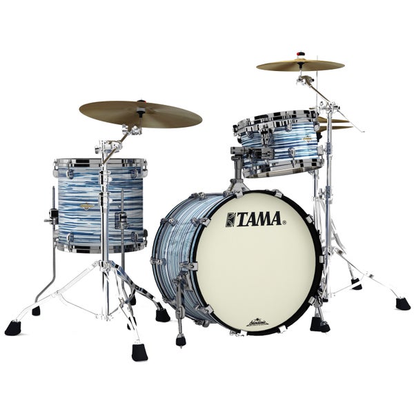 Tama Starclassic Maple Blue & White Oyster 3d. shellset Black Nickel Shell Hardware