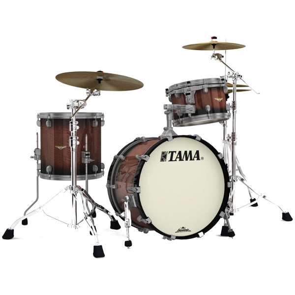 Tama Starclassic Maple Tobacco Sunburst Movingui 3-Piece Shellset with Smoked Black Nickel Hardware