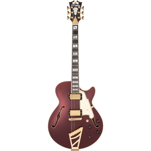 D'Angelico Deluxe SS Limited Edition Matte Wine Semi-Acoustic Guitar with Case