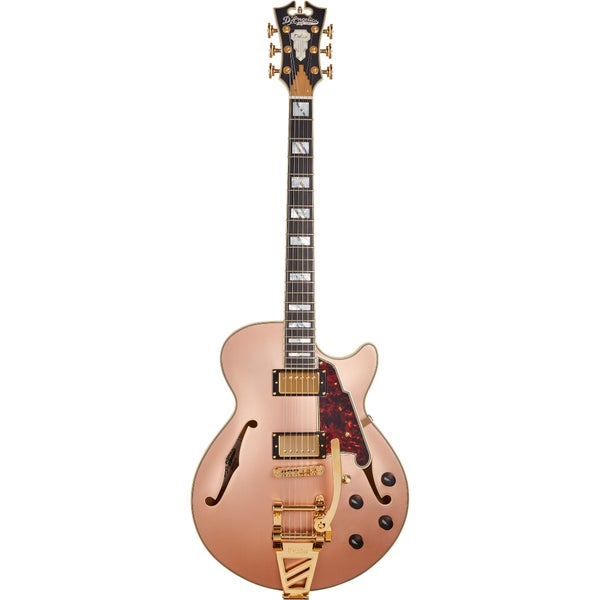 D'Angelico Deluxe SS Limited Edition Matte Rose Gold Semi-Acoustic Guitar with Case