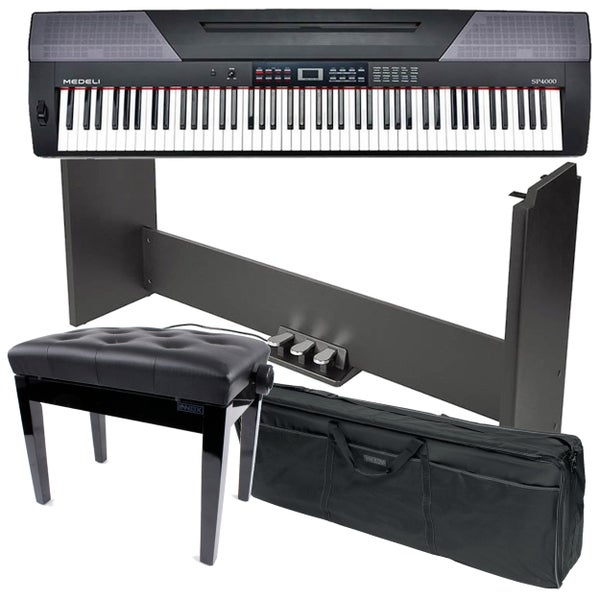 Medeli SP4000 Digital Piano + Base Frame with Pedals, Bench and Bag