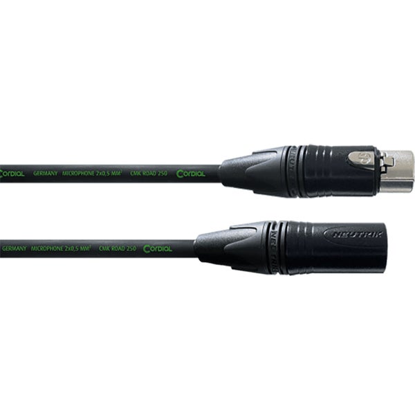 Cordial CRM2.5FM ENCORE XLR Male - XLR Female Signal Cable (Black, 2.5m)