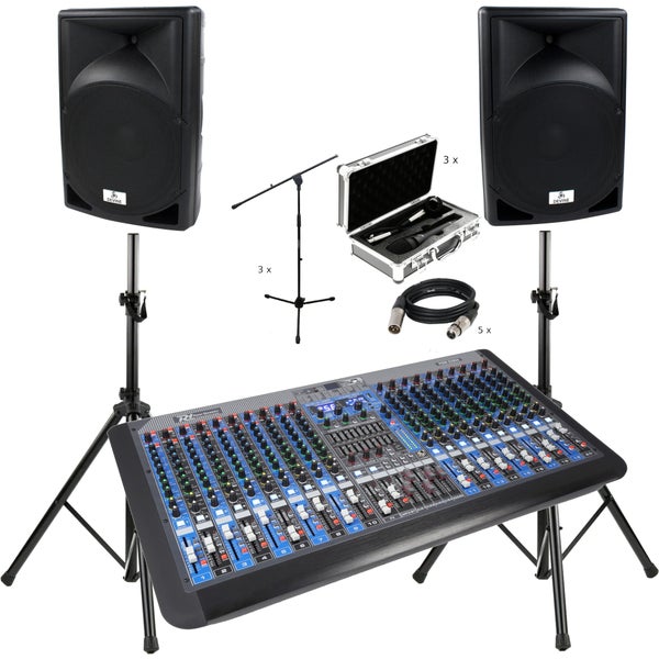 Power Dynamics PDM-S2004 Set Including Speakers, Microphones and Stands