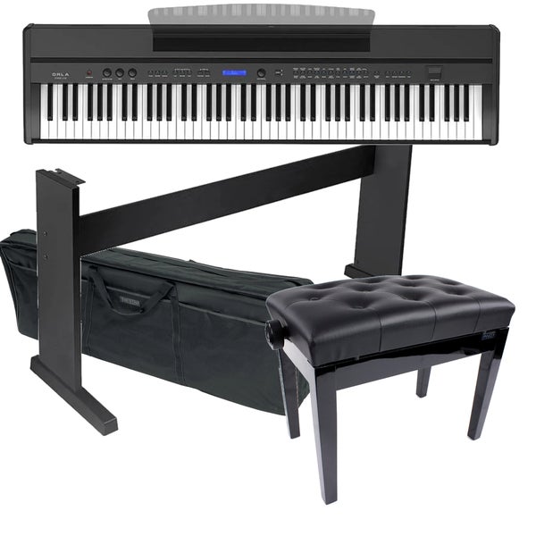 ORLA SP340/BK Stage Concert Digital Piano (Black) + Frame, Piano Bench and bag
