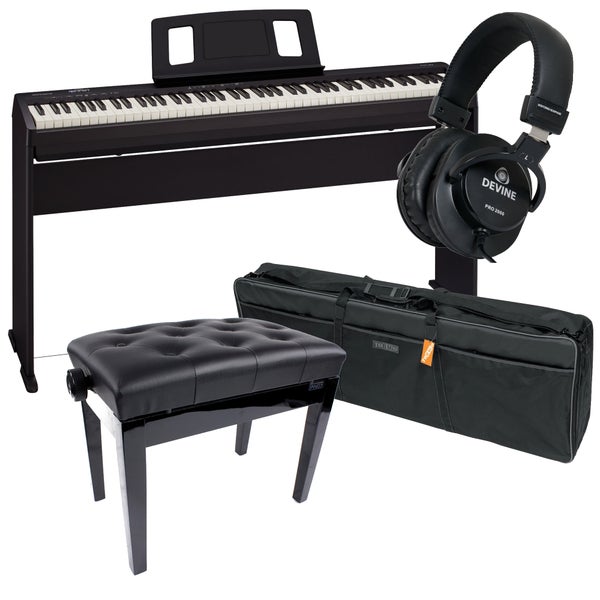 Roland FP-10 Digital Piano (Black) + Frame, Piano Bench, Bag and Headphones