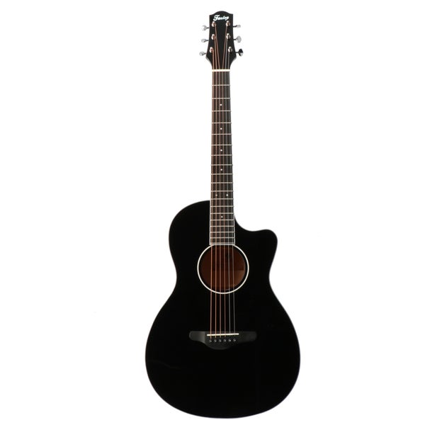 Fazley W120-CPBK ColourTune guitare acoustique à pan coupé avec housse (noir)