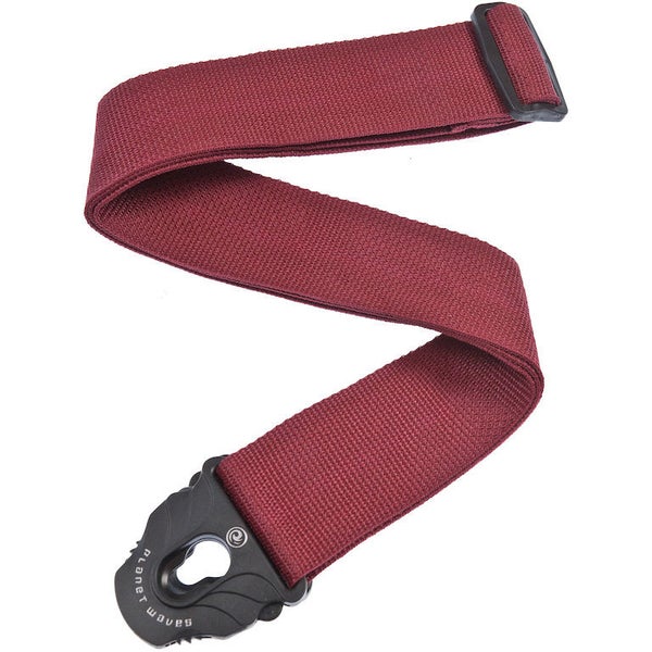 D'Addario PWSPL201 Planet Lock Guitar Strap sangle guitare rouge