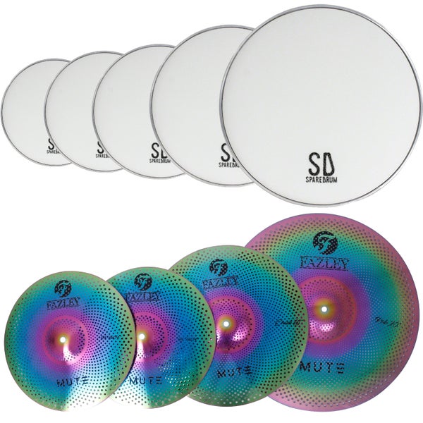 SpareDrum gaasvellen Rock Set avec set de cymbales Fazley Mute rainbow