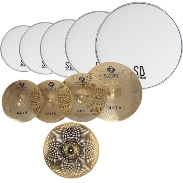 SpareDrum Rock Set with Fazley Mute Large Cymbal Set (Gold)