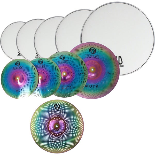 SpareDrum Rock Set with Fazley Mute Large Cymbal Set (Rainbow)