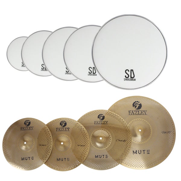 SpareDrum Fusion Set with Fazley Mute Cymbal Pack (Gold)